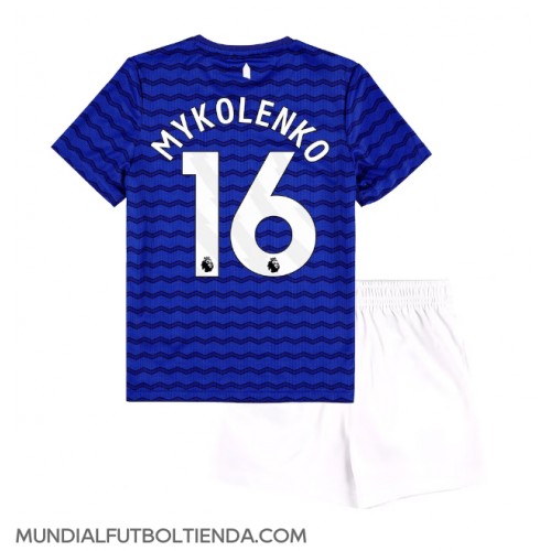 Camiseta Everton Vitaliy Mykolenko #16 Primera Equipación Replica 2025-26 para niños mangas cortas (+ Pantalones cortos)